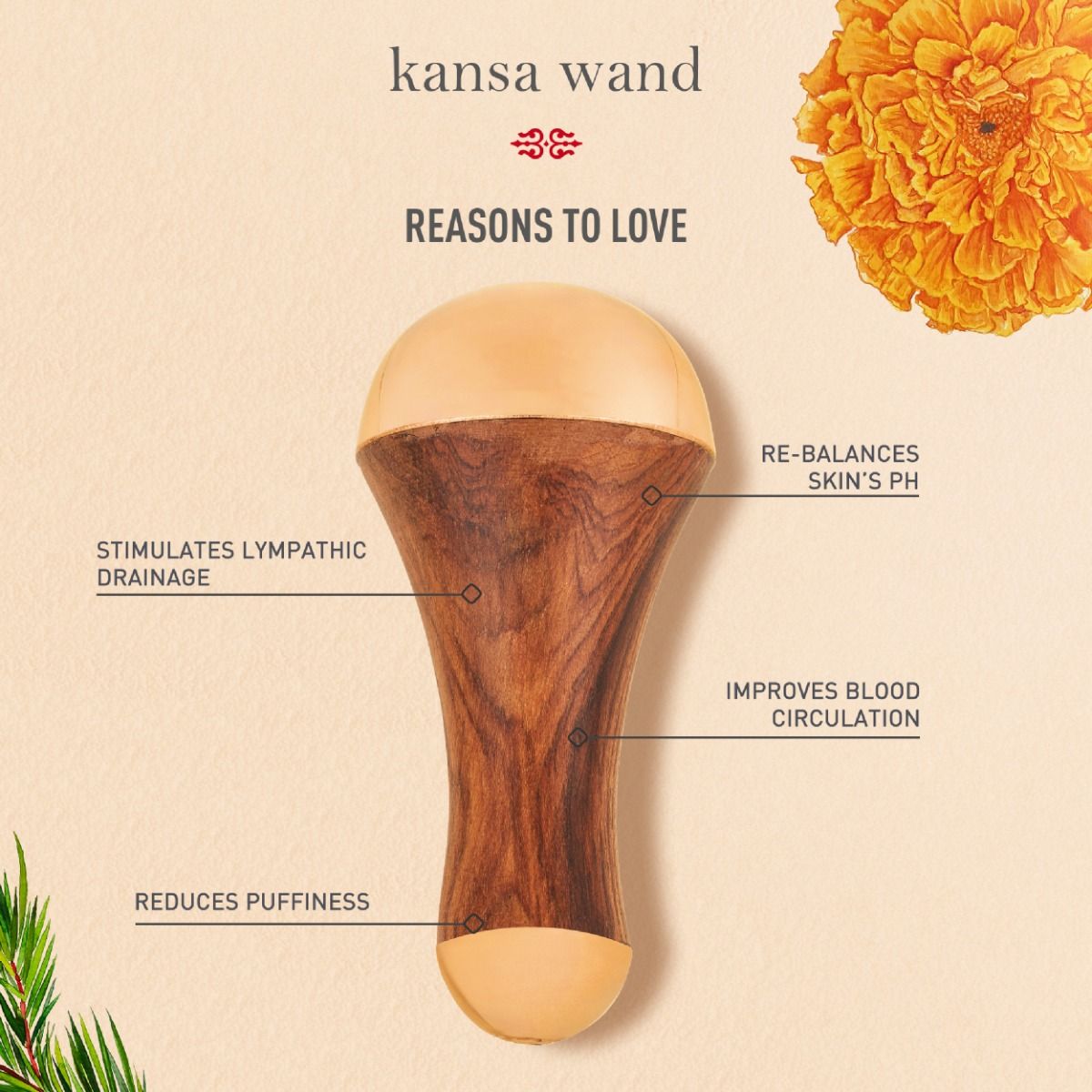 Kansa Wand 2-in-1 (Face & Foot Detox Massager)