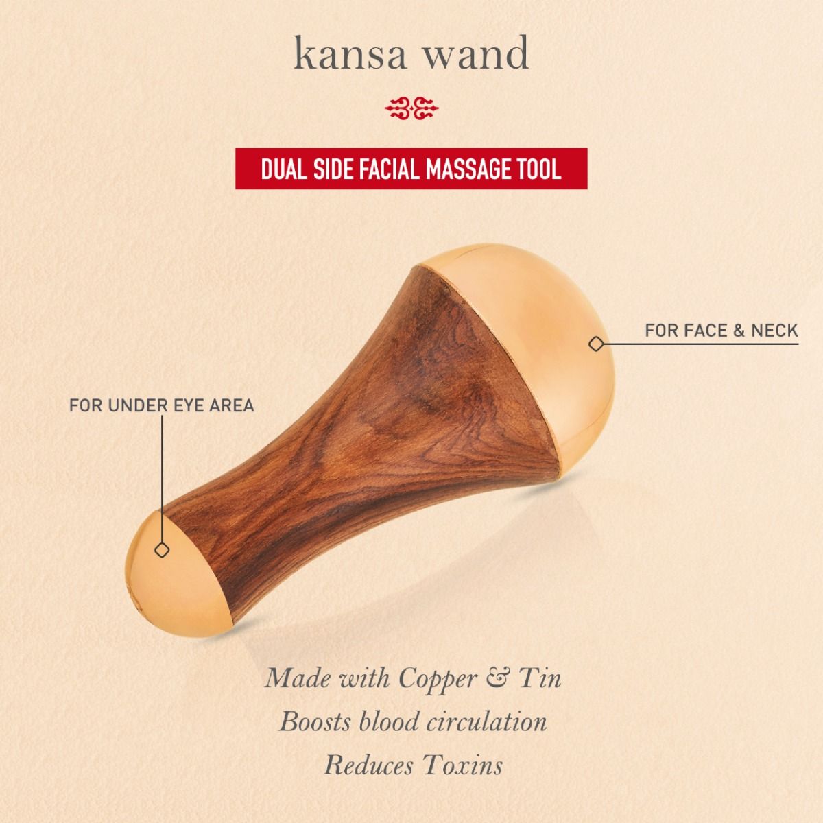 Kansa Wand 2-in-1 (Face & Foot Detox Massager)